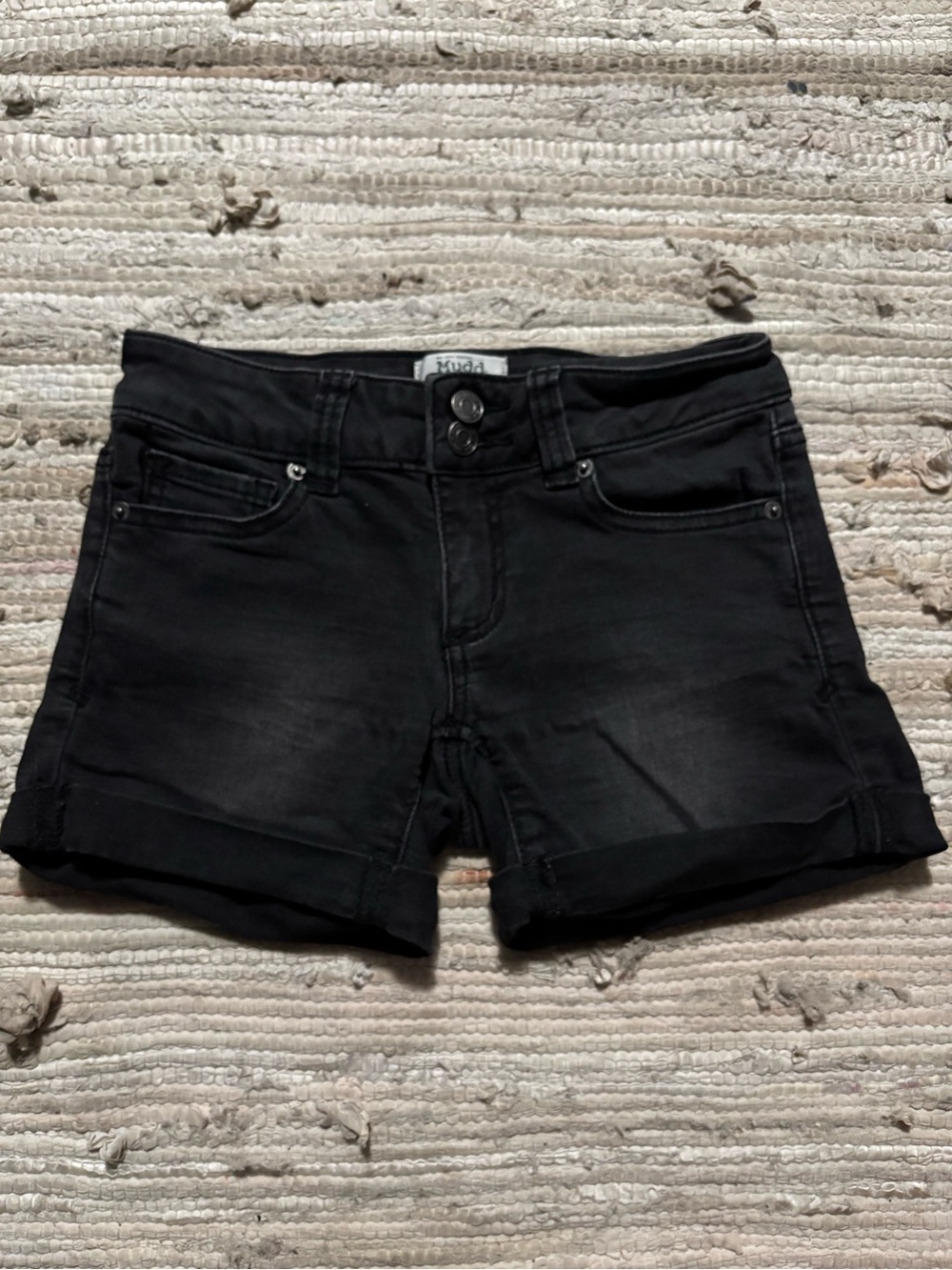 Mudd Black Roll-Cuff Denim Shorts